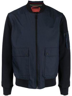 PS Paul Smith long-sleeved cotton bomber jacket - Blue