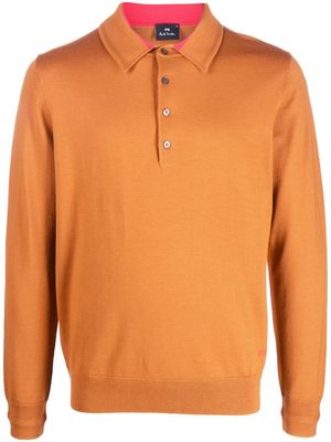 PS Paul Smith long-sleeved knitted polo shirt - Orange