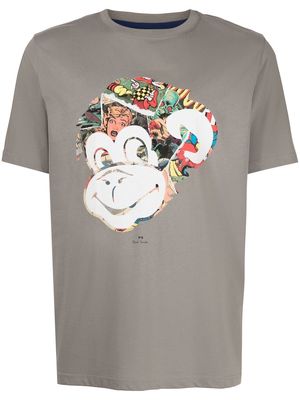PS Paul Smith Monkey Comic Strip T-shirt - Neutrals