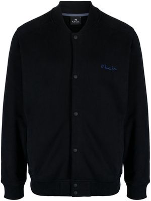 PS Paul Smith motif-embroidered cotton bomber jacket - Black