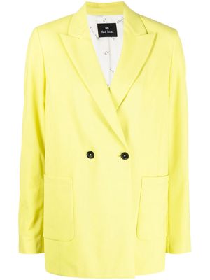 PS Paul Smith notched-collar double-breasted blazer - Yellow