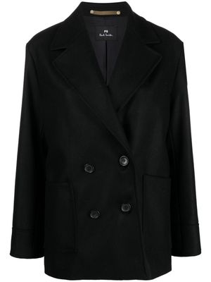 PS Paul Smith notched-lapels double-breasted coat - Black