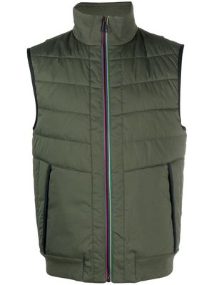 PS Paul Smith padded zip-up high-neck vest - Green