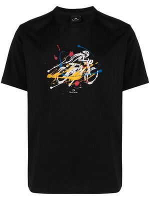 PS Paul Smith paint splatter-print cotton T-shirt - Black