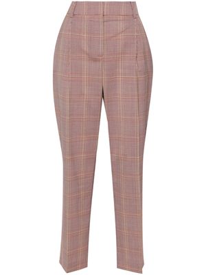 PS Paul Smith plaid-check cropped trousers - Brown