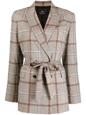 PS Paul Smith plaid-check double-breasted blazer - Brown