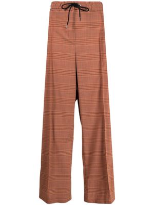 PS Paul Smith plaid-check pattern drawstring trousers - Orange