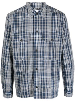 PS Paul Smith plaid long-sleeved shirt - Blue