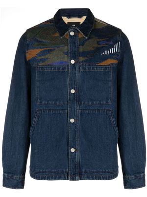 PS Paul Smith Plains-embroidered denim jacket - Blue