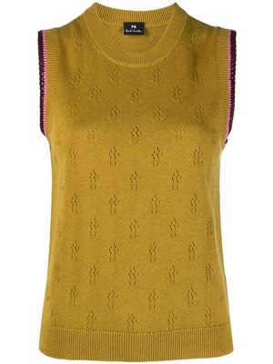 PS Paul Smith pointelle-knit wool-blend top - Green