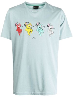 PS Paul Smith rabbit print cotton T-shirt - Blue