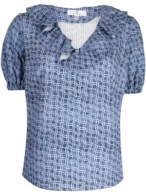 PS Paul Smith Reflection Check-print cotton blouse - Blue