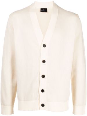 PS Paul Smith ribbed cotton cardigan - White