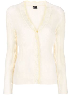 PS Paul Smith ribbed-knit organic cotton cardigan - White