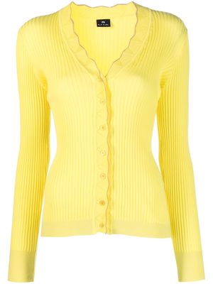 PS Paul Smith ribbed-knit organic cotton cardigan - Yellow