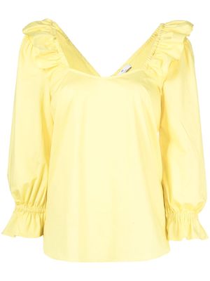 PS Paul Smith ruffle-trim cotton blouse - Yellow