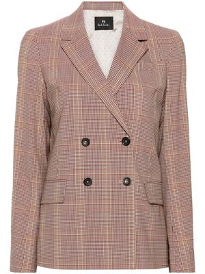 PS Paul Smith single-breasted check-pattern blazer - Red