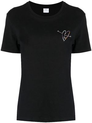 PS Paul Smith Spray Swirl Heart cotton T-Shirt - Black