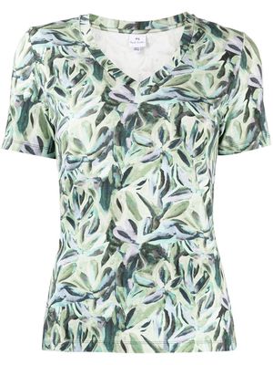 PS Paul Smith Stargazing floral-print T-shirt - Green