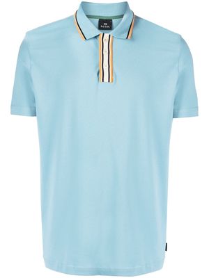 PS Paul Smith stripe-detail cotton polo shirt - Blue
