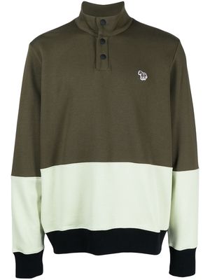 PS Paul Smith stripe-detail high-neck sweatshirt - Green