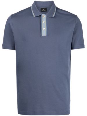 PS Paul Smith stripe-detail piqué polo shirt - Blue