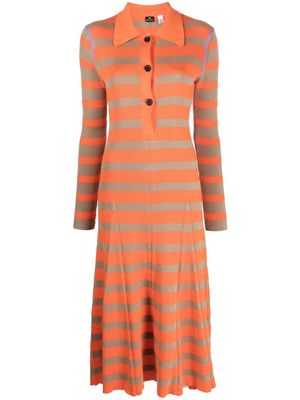 PS Paul Smith stripe-detailing knitted dress - Orange