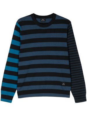 PS Paul Smith stripe-pattern cotton jumper - Black