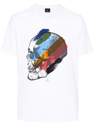 PS Paul Smith Stripe Skull-print organic cotton T-shirt - White