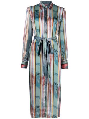 PS Paul Smith striped belted shirtdress - Blue