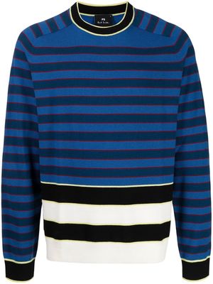 PS Paul Smith striped contrasting merino wool jumper - Blue