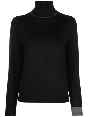 PS Paul Smith striped-cuff roll-neck jumper - Black