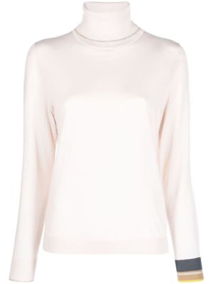 PS Paul Smith striped-cuff roll-neck jumper - Pink