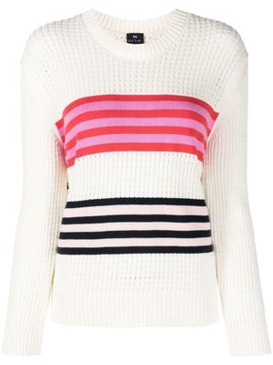 PS Paul Smith striped knitted cotton jumper - Neutrals
