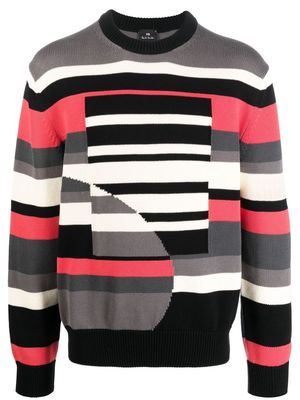 PS Paul Smith striped knitted jumper - Grey