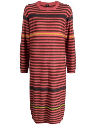PS Paul Smith striped knitted midi dress - Pink