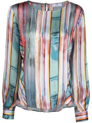 PS Paul Smith striped long-sleeved blouse - Blue