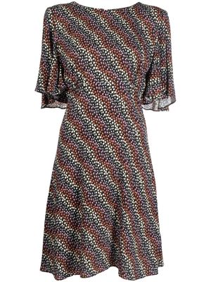 PS Paul Smith striped short-sleeved midi dress - Black