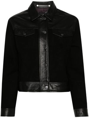 PS Paul Smith suede contrasting leather jacket - Black