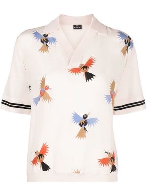PS Paul Smith swallow-print polo top - Neutrals