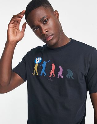 PS Paul Smith T-shirt in black with evolution chest graphics