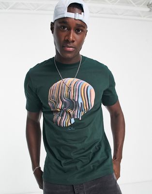 PS Paul Smith t-shirt with multi color skull graphics in dark green