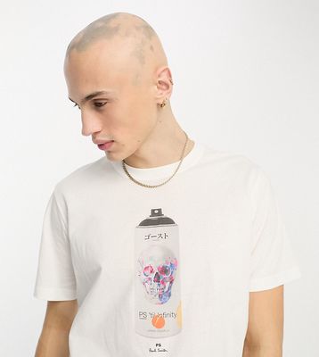 PS Paul Smith t-shirt with spray can front print in white Exclusive to ASOS