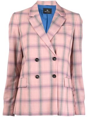 PS Paul Smith tartan-print double-breasted blazer - Pink