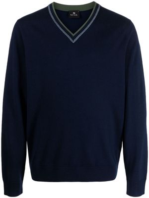 PS Paul Smith V-neck wool-blend jumper - Blue