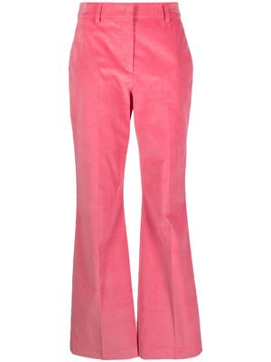 PS Paul Smith velvet high-waisted straight trousers - Pink