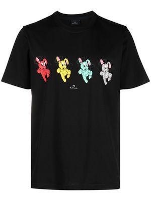 PS Paul Smith X Bunny Repeat organic-cotton T-shirt - Black