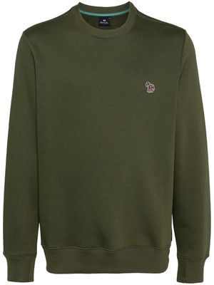 PS Paul Smith Zebra-appliqué organic cotton sweatshirt - Green