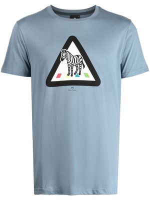 PS Paul Smith Zebra Crossing organic cotton T-shirt - Blue