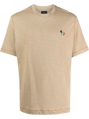 PS Paul Smith zebra-embroidered short-sleeve T-shirt - Neutrals